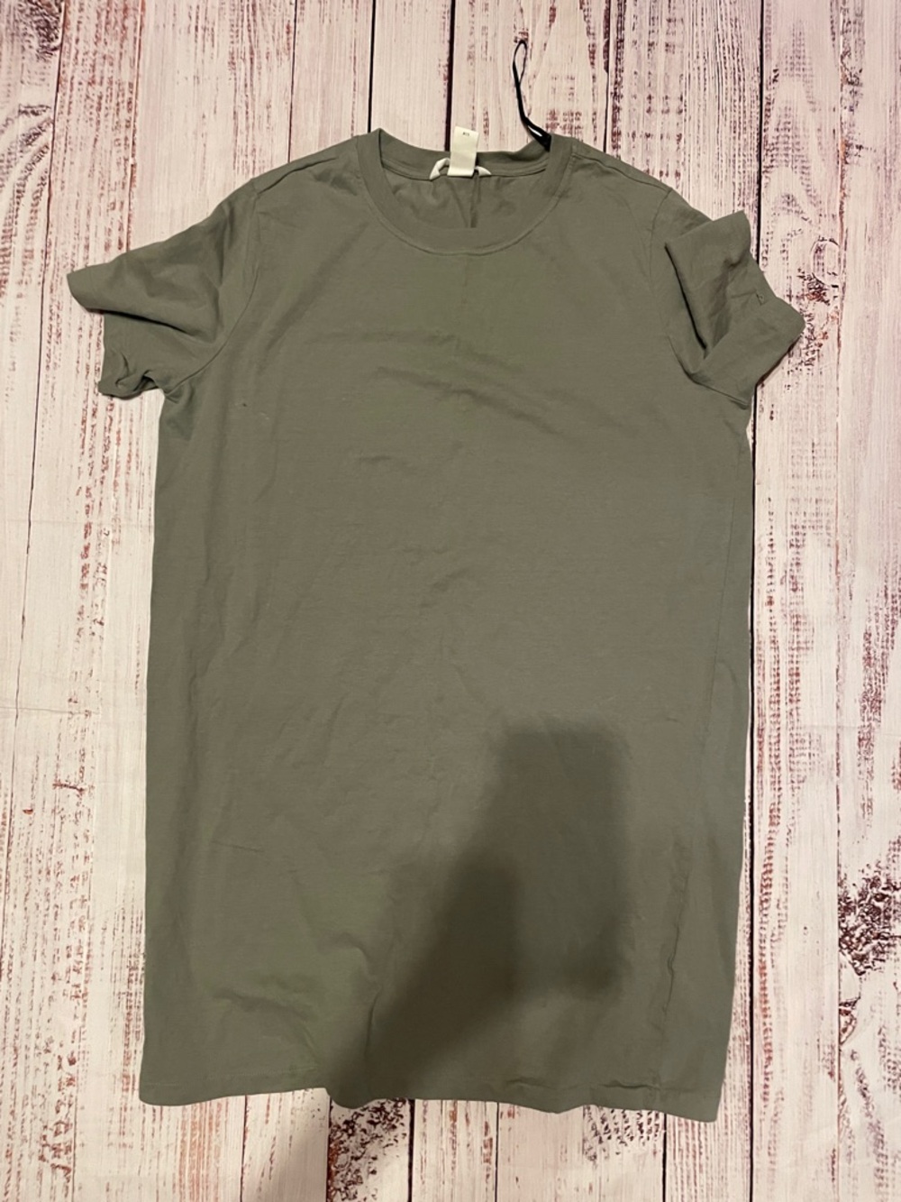 H&M women’s Crew Neck T-Shirt dress in Olive